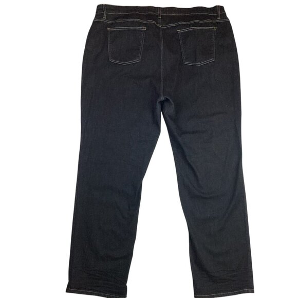 Eileen Fisher Womens 24W Black Denim Jeans Organic Cotton Blend Straight - Picture 6 of 9